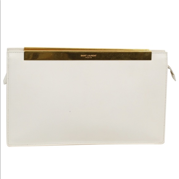 Saint Laurent Handbags - Saint Laurent Lutetia Clutch Ecru